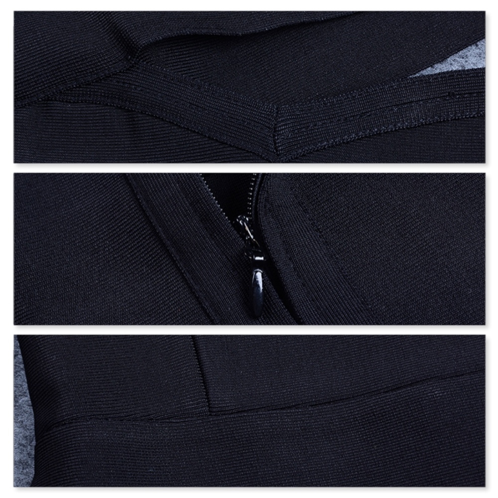 Bandage Asymmetrical Midi Dress Black - Picture 7 of 15